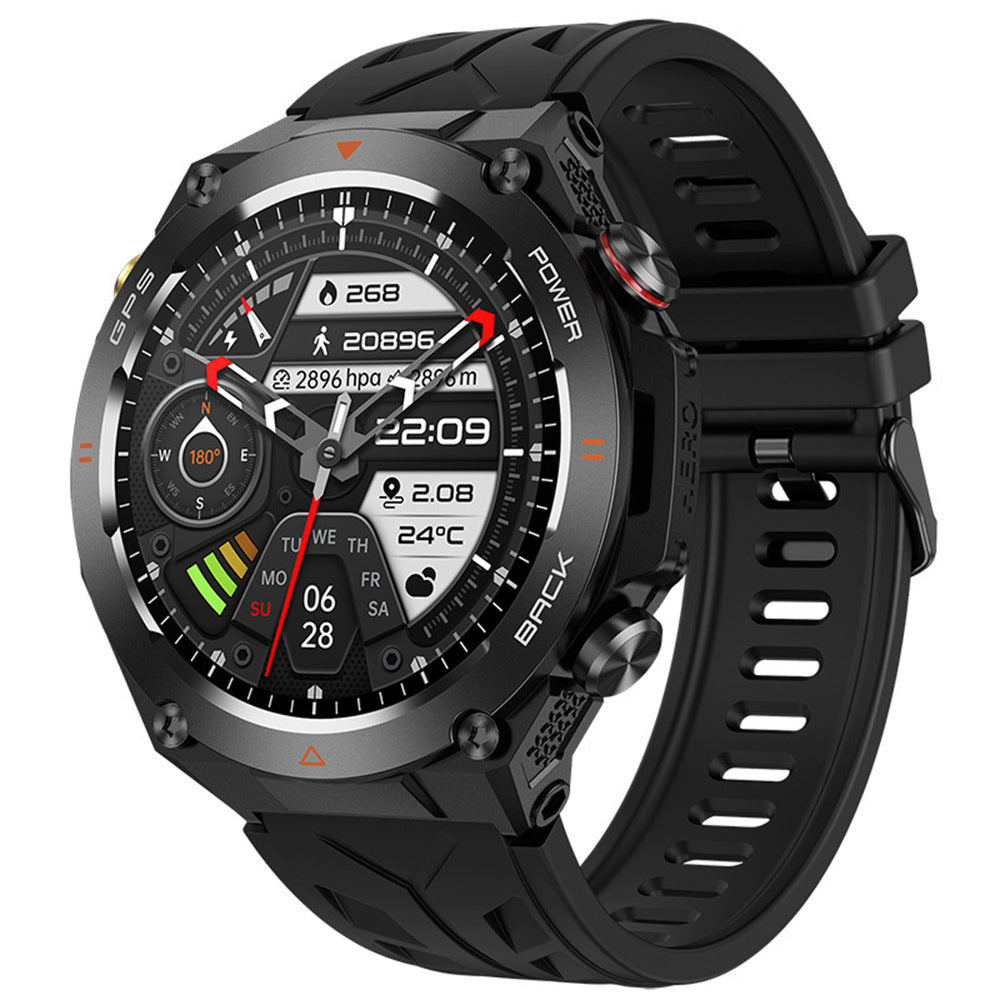 Eprolo KC82 men's smartwatch with 1.45-inch display, Bluetooth calls, heart rate, blood pressure, GPS, altitude, and air pressure features