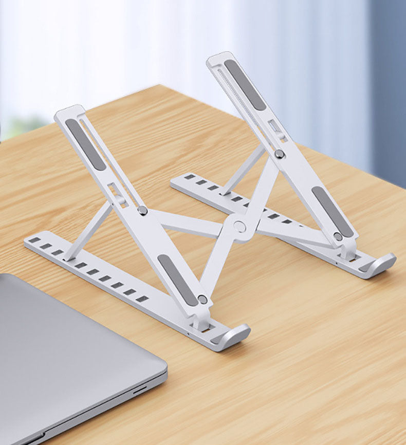 Eprolo N3 folding laptop stand with lifting and cooling base, portable desktop and tablet holder on a workspace.