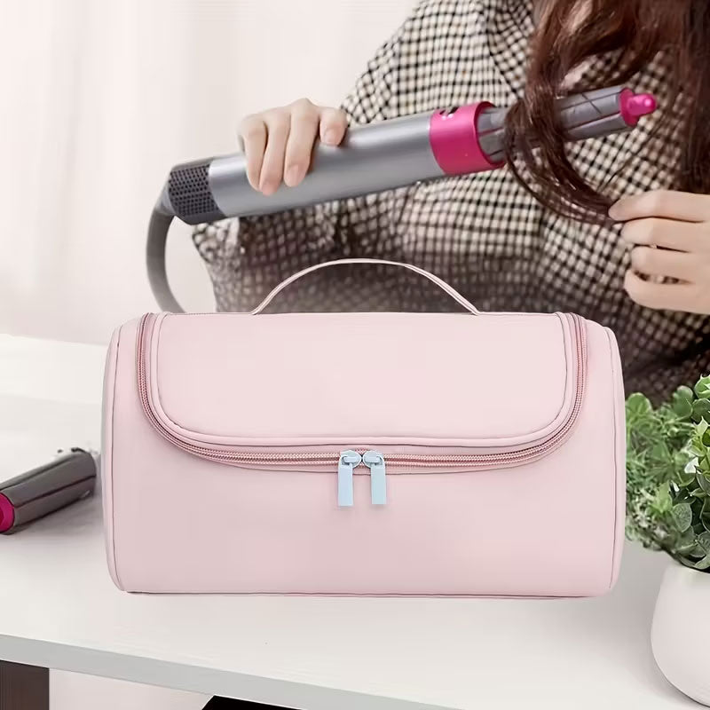 Eprolo large capacity hair dryer organizer bag made of waterproof PU leather with double-layer interior and non-slip base.