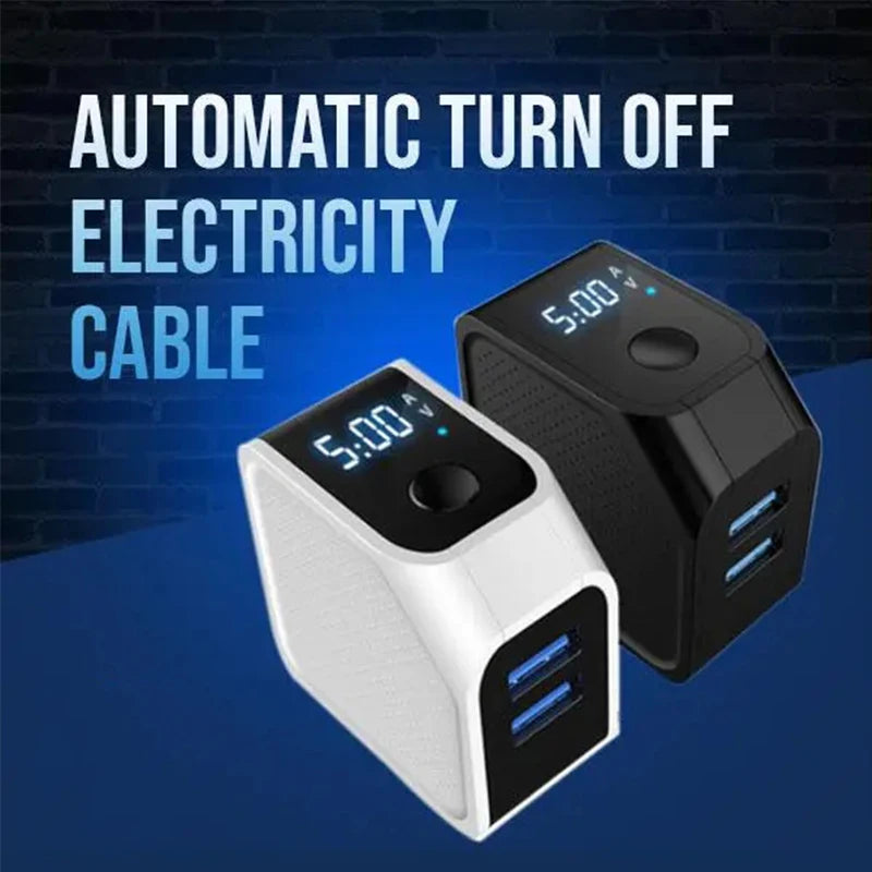 eprolo LED display fast charging head power adapter with dual USB ports and automatic power-off for quick cell phone charging