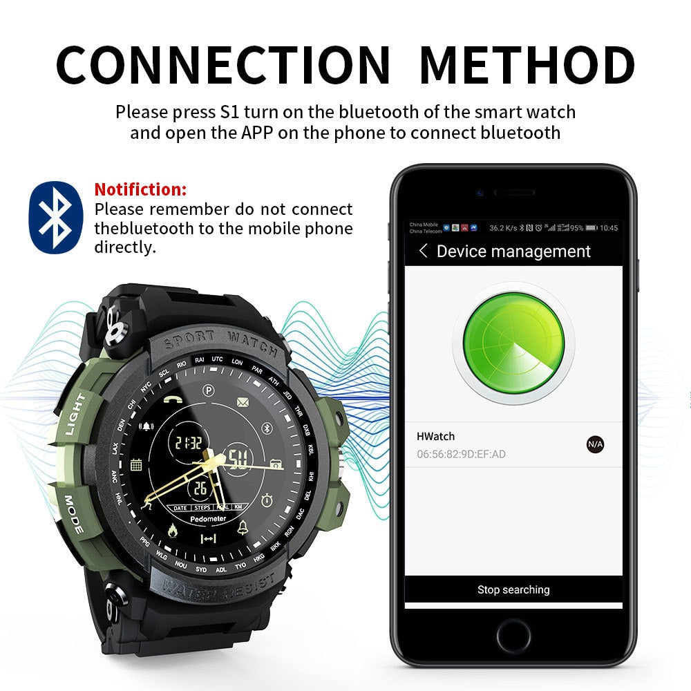 Eprolo LOKMAT Sport Smart Watch with digital display, waterproof 5ATM, Bluetooth call reminder for iOS and Android devices