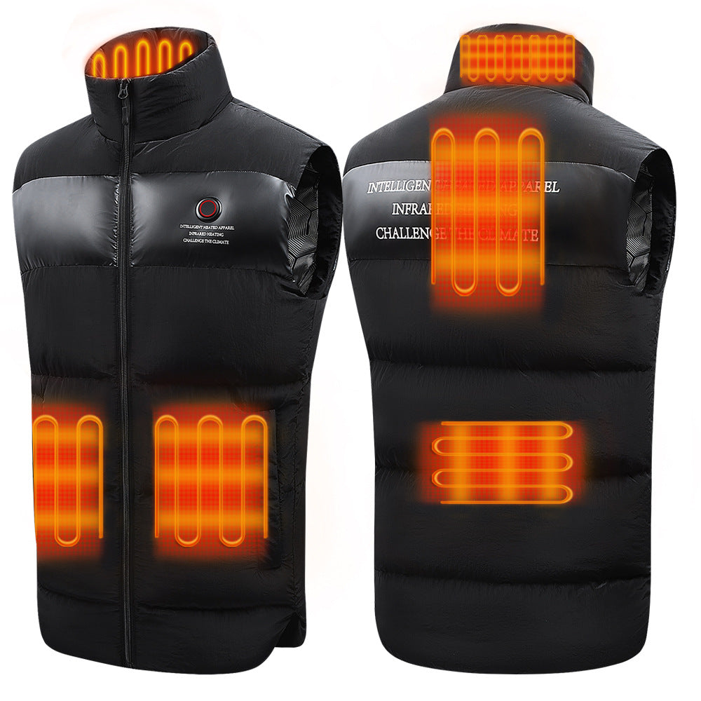 Eprolo men's heating vest with intelligent charging, cotton material, thickened warm jacket for cold weather outdoor wear.