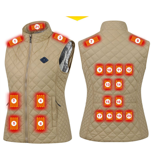 Eprolo USB heating vest with electric heating clips, DC port, and adjustable temperature for warmth in cold weather.