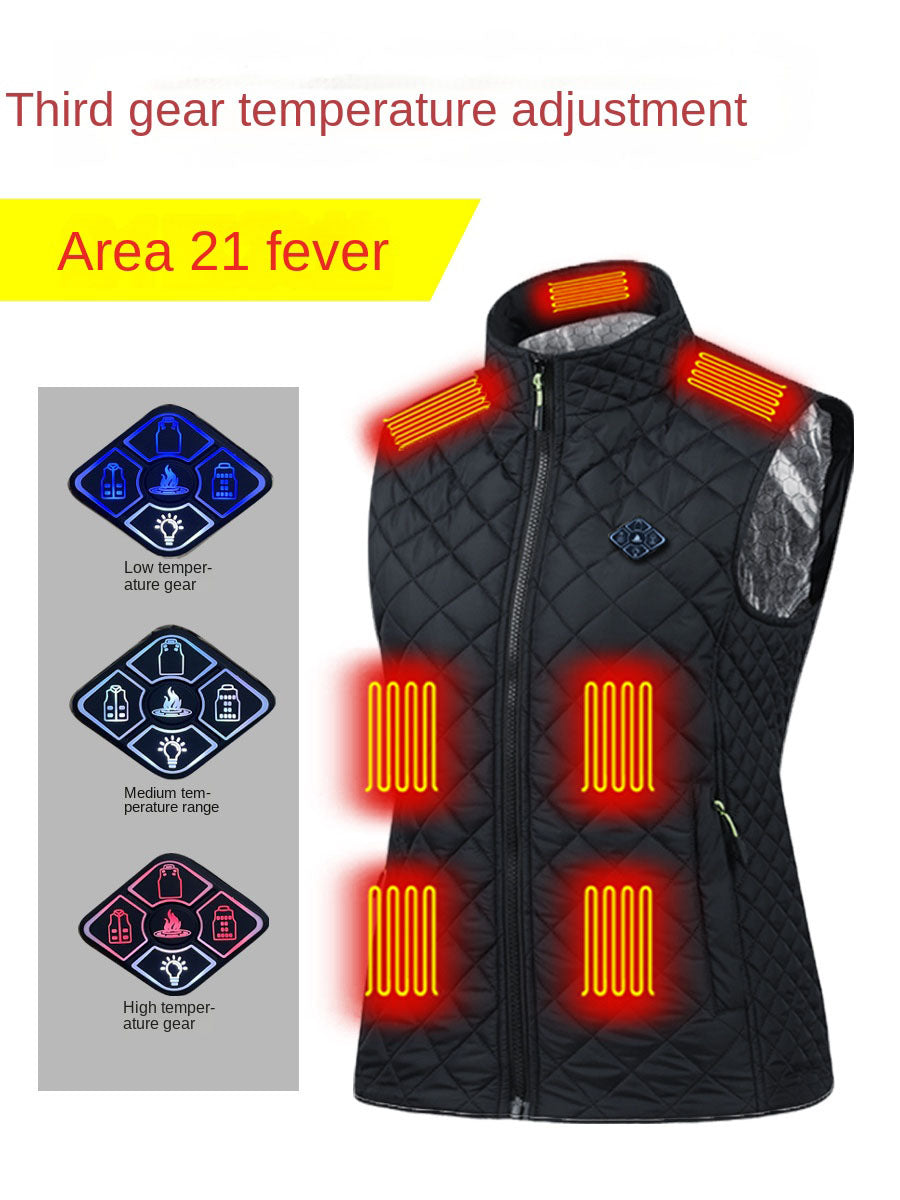 Eprolo USB heating vest with intelligent charging, DC port, and electric heating clips for constant warmth in cold weather.