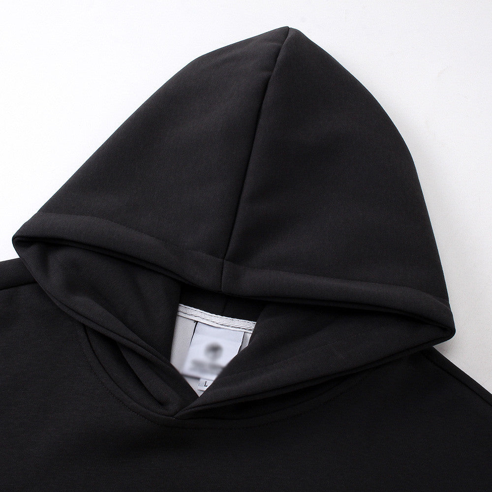 Letter printed hooded sweatshirt by eprolo featuring a casual fit with a front kangaroo pocket and adjustable drawstrings.