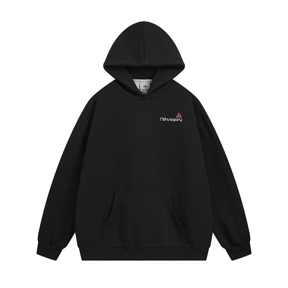 Eprolo letter printed hooded sweatshirt with front graphic and drawstring hood, casual unisex apparel for everyday wear