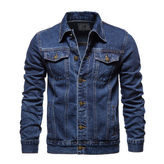 Men's oversized denim jacket from eprolo, front view showing classic design and button closure.