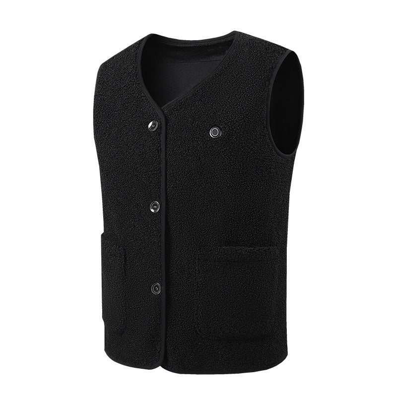 Eprolo autumn and winter intelligent heating vest with 16-zone carbon fiber heating, teddy velvet fabric, and insulation.