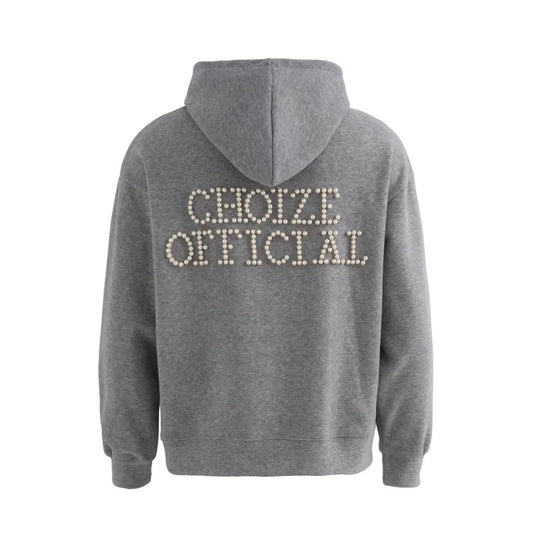 Plaid lined hooded sweatshirt jacket with pearl letter embellishments, casual eprolo hoodie for comfortable style.