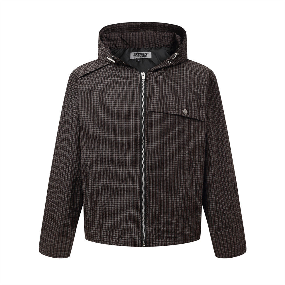 Small plaid hooded sweatshirt - American Smart