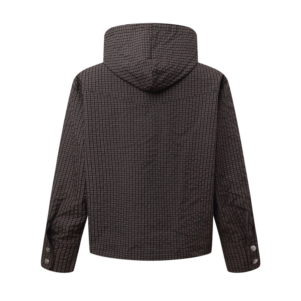 Small plaid hooded sweatshirt - American Smart