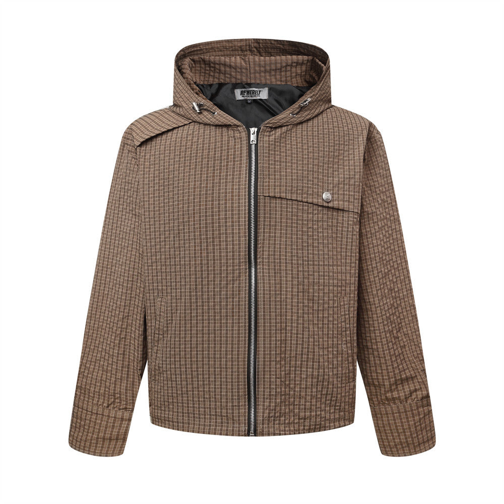 Small plaid hooded sweatshirt - American Smart