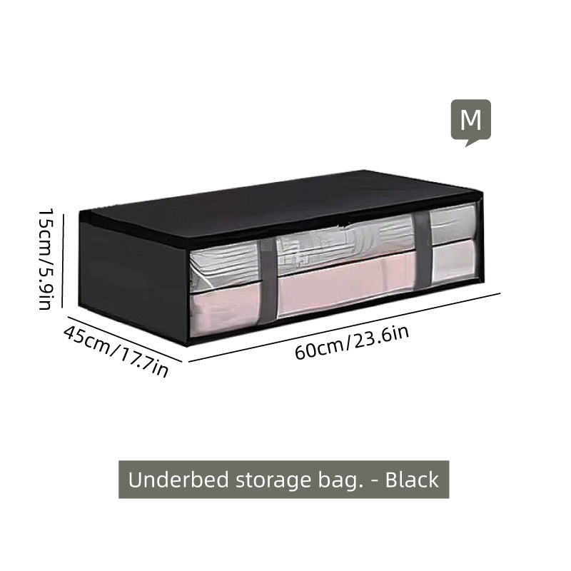 Eprolo under-bed storage bag in large and small sizes with foldable design, dustproof fabric, holding comforters and clothing.