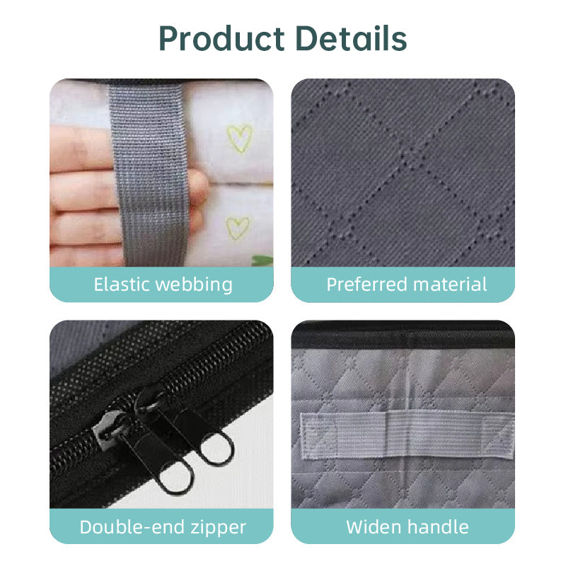 Eprolo under-bed storage bag with 75L capacity, foldable fabric organizer for clothes and comforters, dustproof design