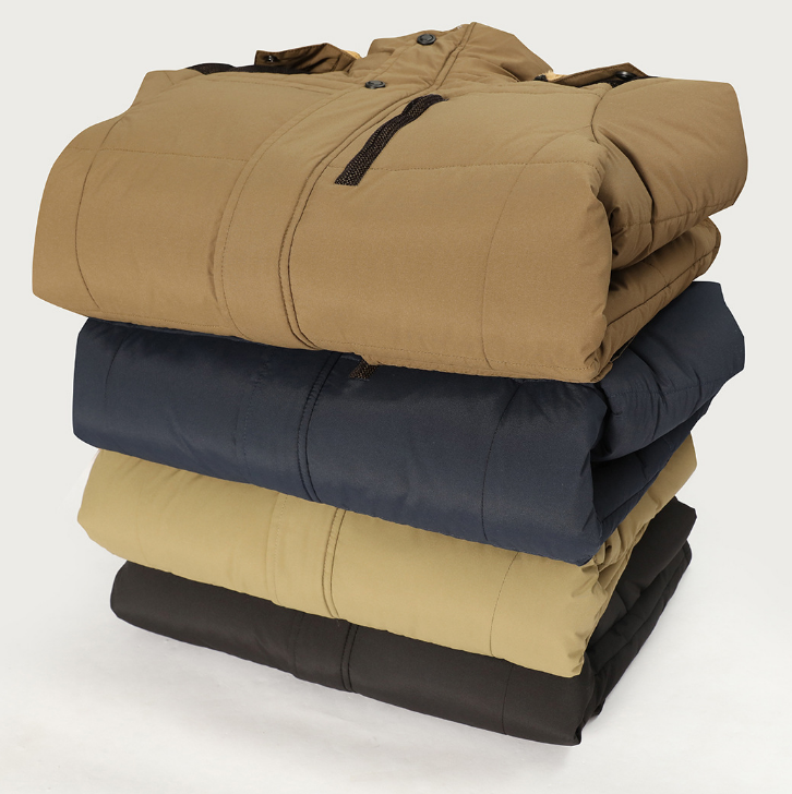 Plus size men's winter coat by eprolo, warm hooded overcoat with cotton filling and down insulation for cold weather.