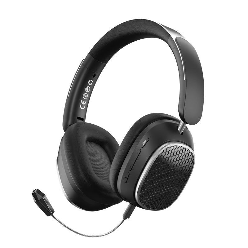 eprolo M12 Bluetooth wireless earphones with noise-canceling head-mounted design and ANC technology, shown on a person.