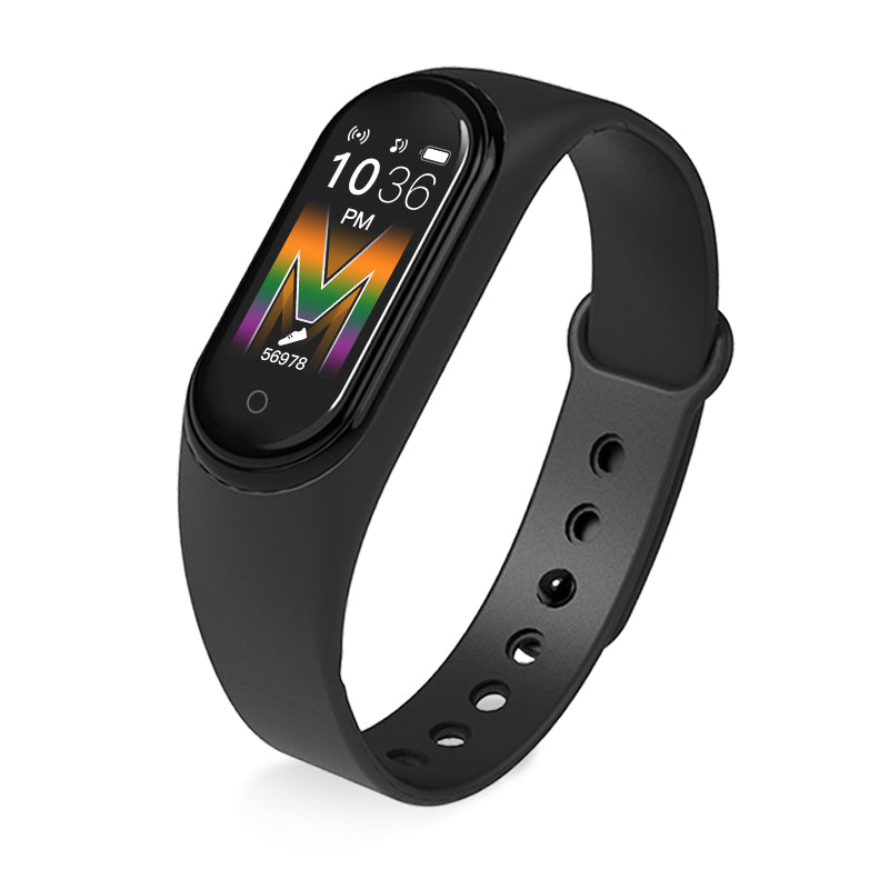 eprolo M5 Smart Band fitness tracker with heart rate, blood pressure monitor, and sports smart bracelet on wrist.