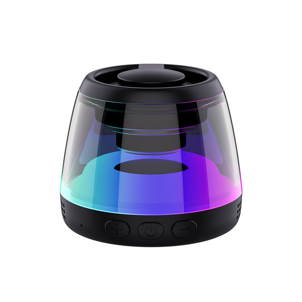 eprolo magnetic portable Bluetooth speaker with RGB light, subwoofer, and TWS outdoor speaker setup, showing the device and colorful lighting