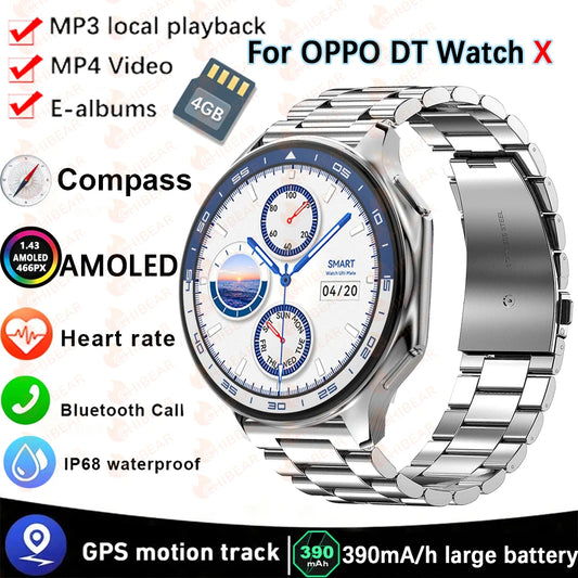 DT Watch X smartwatch with 4G large memory, local music and video playback, waterproof Bluetooth calling, smart phone - American Smart