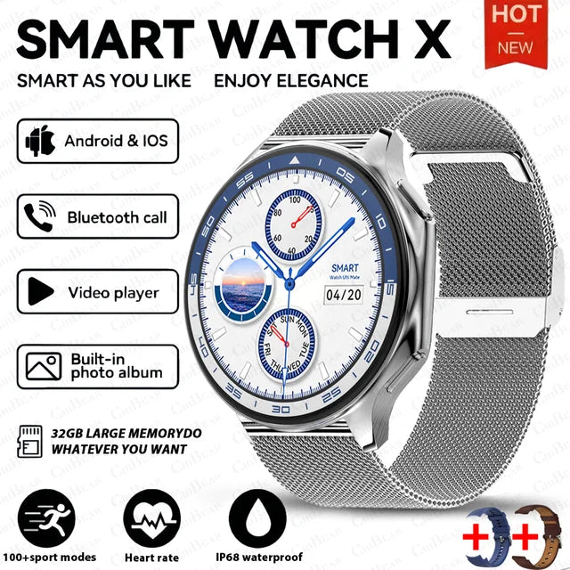 DT Watch X smartwatch with 4G large memory, local music and video playback, waterproof Bluetooth calling, smart phone - American Smart