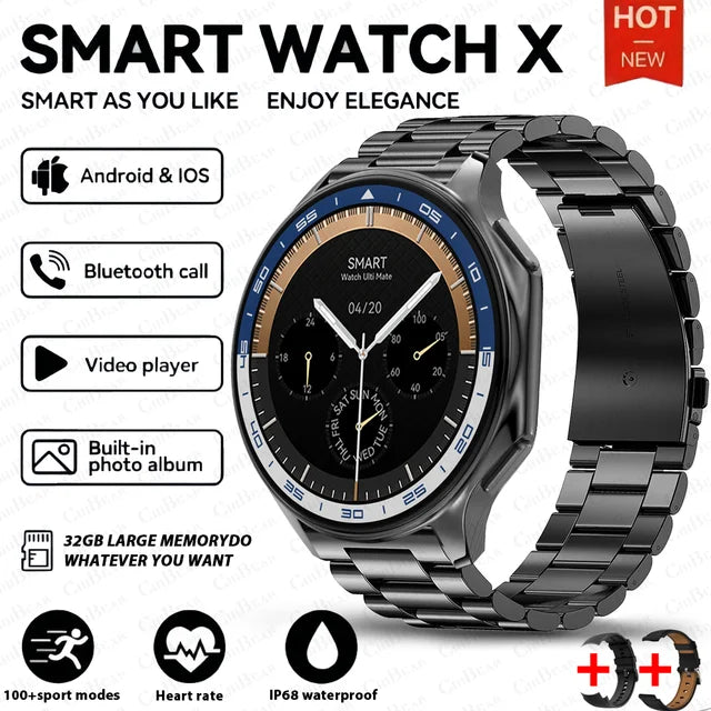 DT Watch X smartwatch with 4G large memory, local music and video playback, waterproof Bluetooth calling, smart phone - American Smart