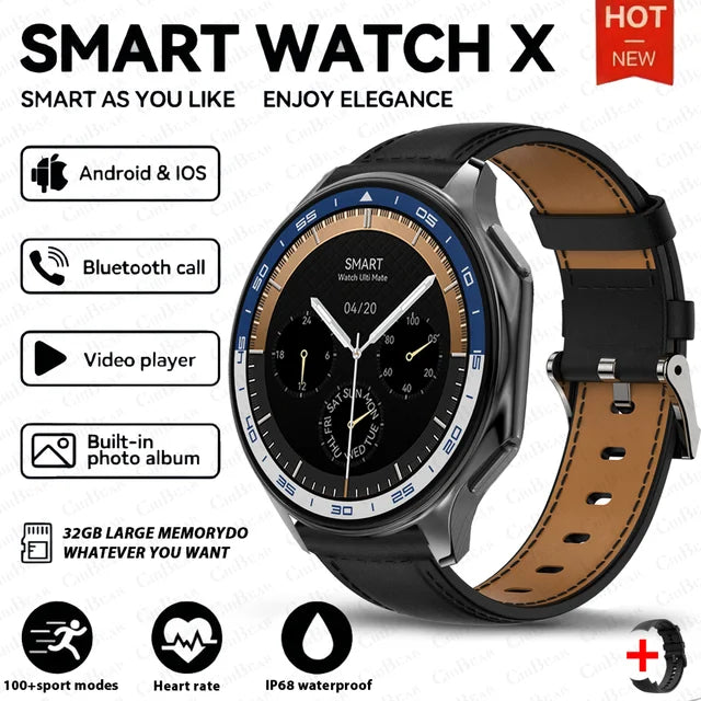 DT Watch X smartwatch with 4G large memory, local music and video playback, waterproof Bluetooth calling, smart phone - American Smart