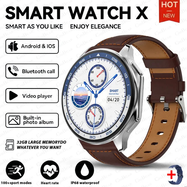 DT Watch X smartwatch with 4G large memory, local music and video playback, waterproof Bluetooth calling, smart phone - American Smart