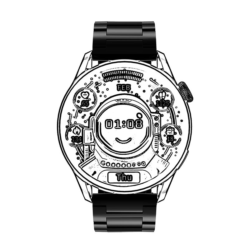 Stainless steel 22mm eprolo smart watch strap with double snap buckle, universal metal bracelet accessory for smartwatches.