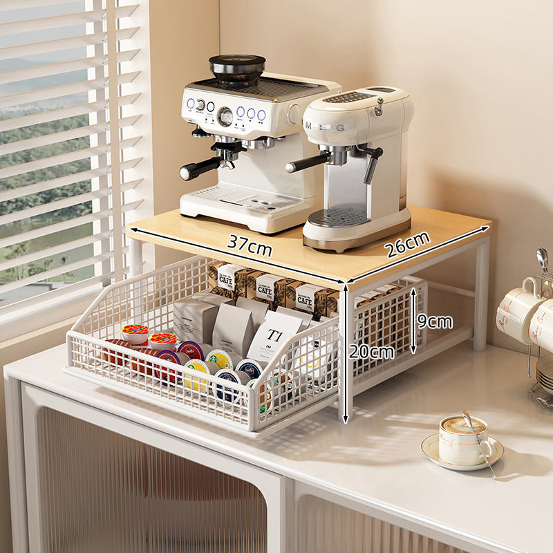eprolo modern kitchen microwave shelf on countertop, space-saving storage for appliances, elegant kitchen organization solution
