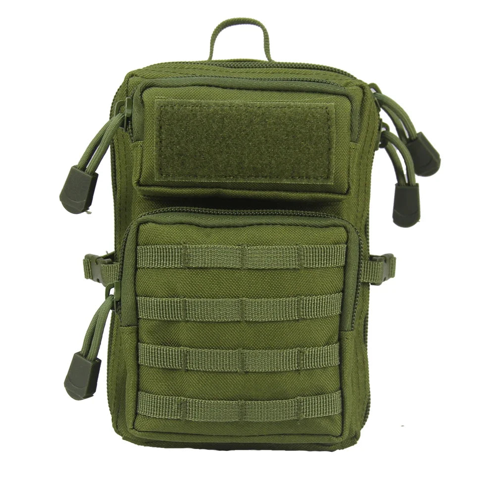 Eprolo multifunction tactical pouch holster with Molle system, hip waist bag, and phone pocket for camping, hiking, and hunting.