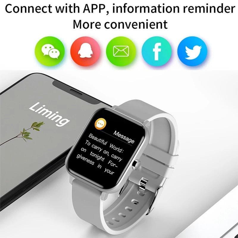 Eprolo Bluetooth call smartwatch for women and men with full touch screen, fitness tracker, blood pressure monitor, bracelet style.