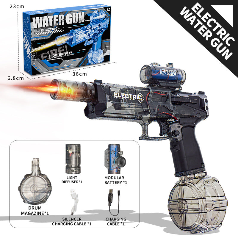 Eprolo electric water gun with light, high-pressure spray and powerful ice blast, suitable for outdoor water play.