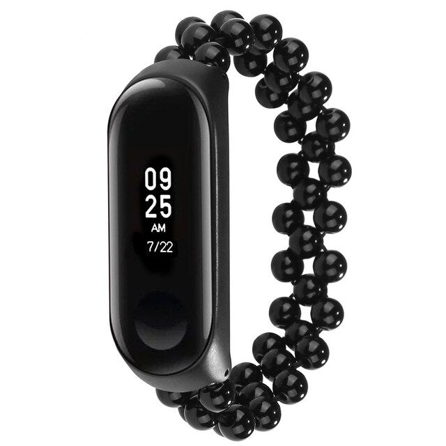 Eprolo smart watch strap for Millet Bracelet 3rd and 4th gen, jewelry replacement wristband, black silicone design.