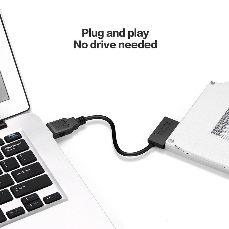 eprolo SATA to USB 2.0 adapter cable for notebook optical drives, featuring 6+7 pin SATA connector and easy-to-use design