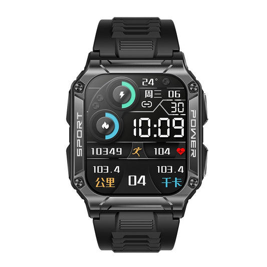 Eprolo NX6 smart watch with 1.95-inch large screen, Bluetooth call, compass, heart rate, blood oxygen, and IP68 waterproof feature.