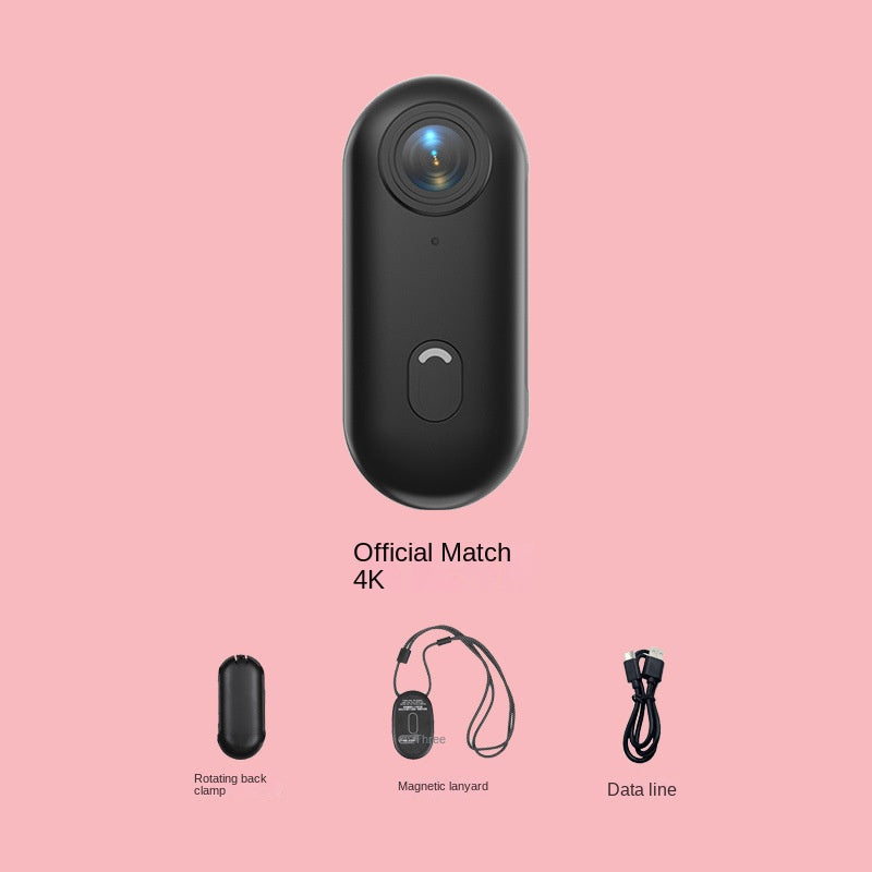 Eprolo thumb bike camera with magnetic back clip, compact sports camera and pet recorder, mounted on a bike handlebar.