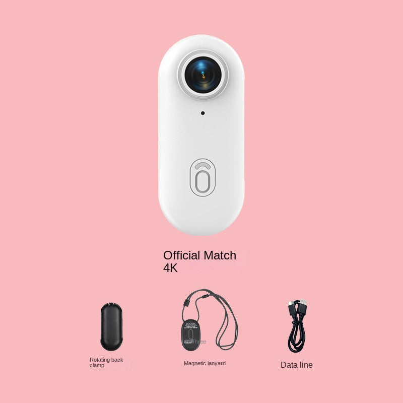 Eprolo thumb bike camera with magnetic back clip, compact sports camera and pet recorder, mounted on a bike handlebar.