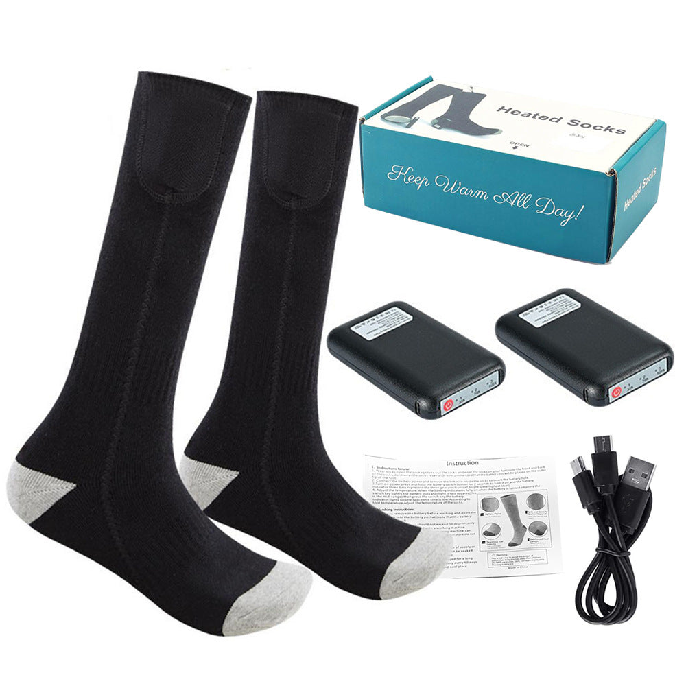 Eprolo 3-speed heating socks with charging port, outdoor long socks designed for warm, anti-cold feet during cold weather.