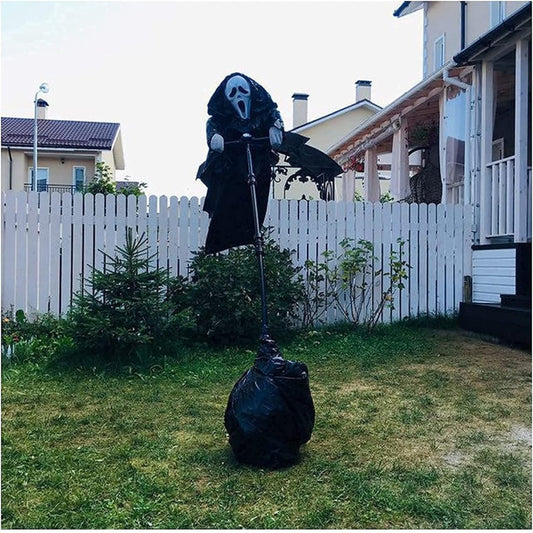 Creative Garden Ghostface Scarecrow Yard Hanging Scaring Scream Halloween Ghostface Scarecrow Decoration Repeller Bird - American Smart