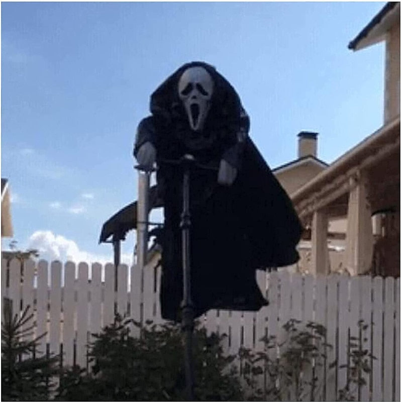 Creative Garden Ghostface Scarecrow Yard Hanging Scaring Scream Halloween Ghostface Scarecrow Decoration Repeller Bird - American Smart