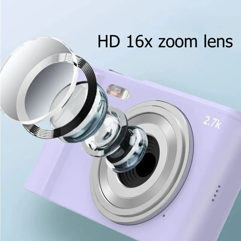 Eprolo 48MP HD digital camera with 2.8-inch LCD screen, 16x zoom, periscope lens, support for video and auto focus.
