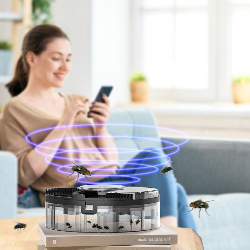 Automatic eprolo fly trap with removable pest catcher for household and kitchen use, captures flying insects effectively.
