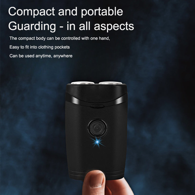 Eprolo portable men's dual head electric shaver with ergonomic handle and foil blades for close shaving.