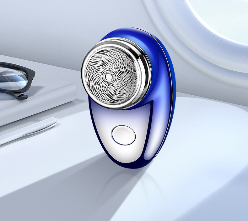 Eprolo portable rechargeable mini electric shaver with compact steel design, ideal for travel grooming and quick shaves.