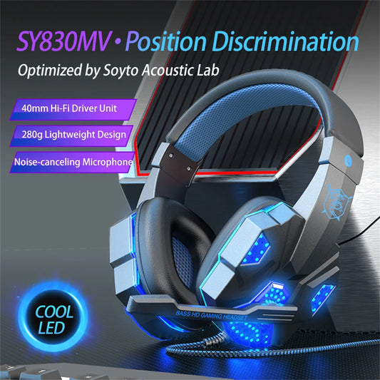 Eprolo wired gaming earphones with head-mounted design, comfortable fit, ideal for laptops, gaming, and esports.