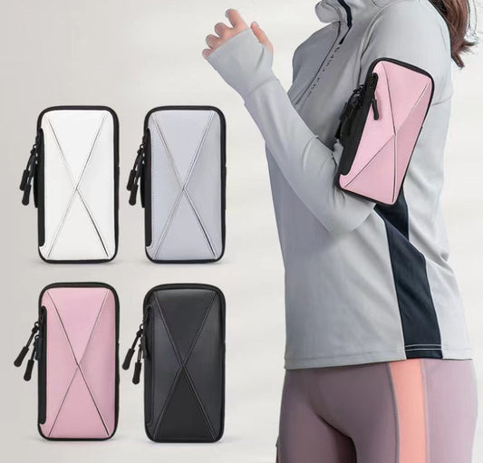 Eprolo waterproof running phone arm bag with adjustable strap, outdoor fitness accessory for cycling and exercise.
