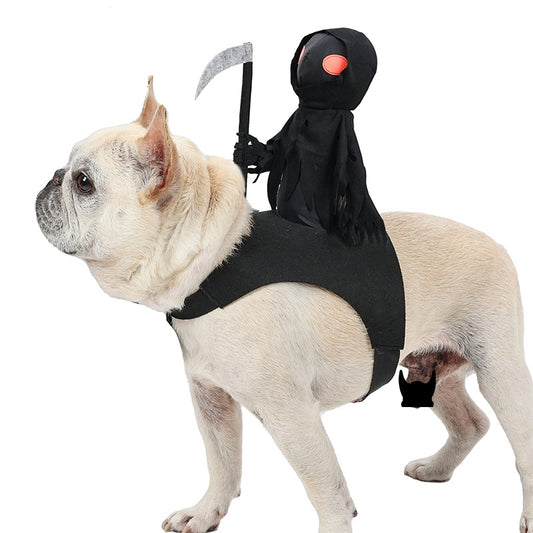 Dog Dark Harvesting Knight Transforms into Pet Costume for Halloween - American Smart