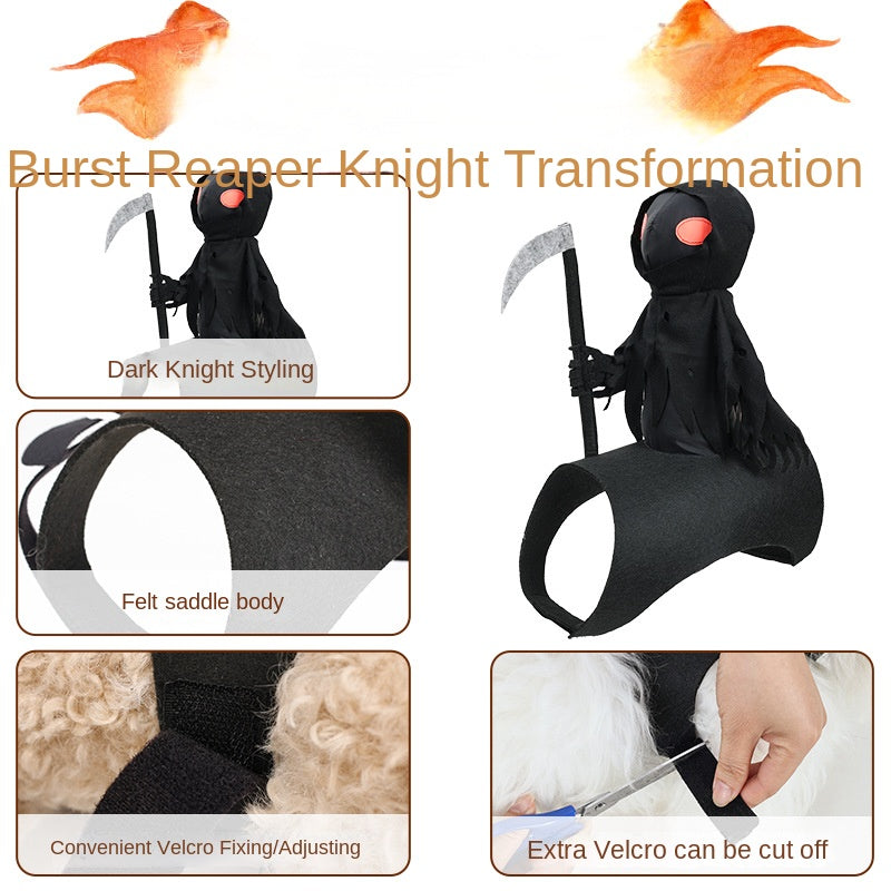 Dog Dark Harvesting Knight Transforms into Pet Costume for Halloween - American Smart