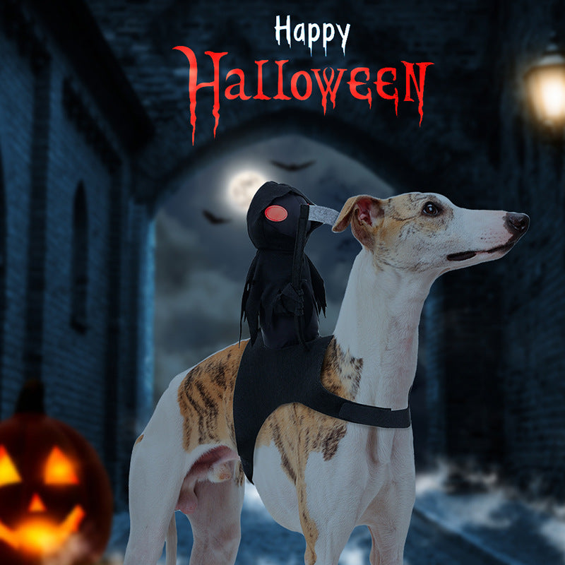 Dog Dark Harvesting Knight Transforms into Pet Costume for Halloween - American Smart