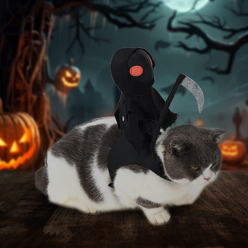 Dog Dark Harvesting Knight Transforms into Pet Costume for Halloween - American Smart